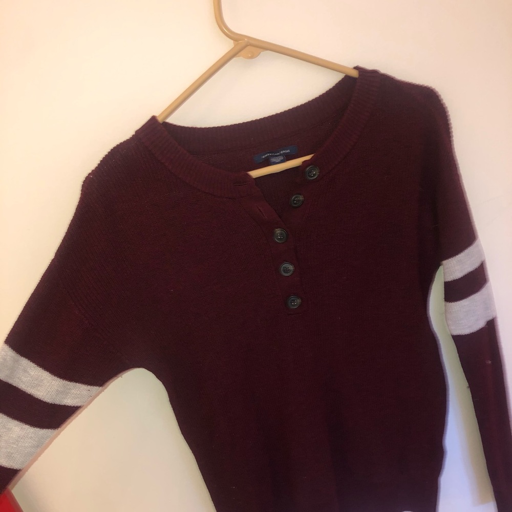 American eagle varsity striped pullover